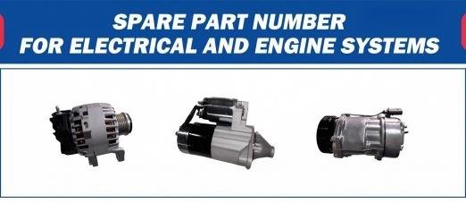 【PRODUCTS】SPARE PARTS NUMBERS FOR ELECTRICAL AND ENGINE SYSTEMS
